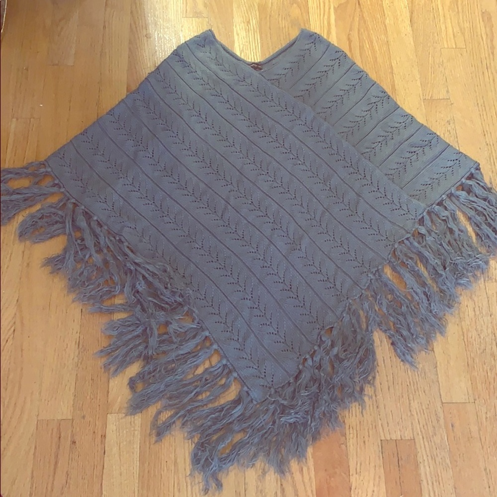 Gray Sweater Poncho